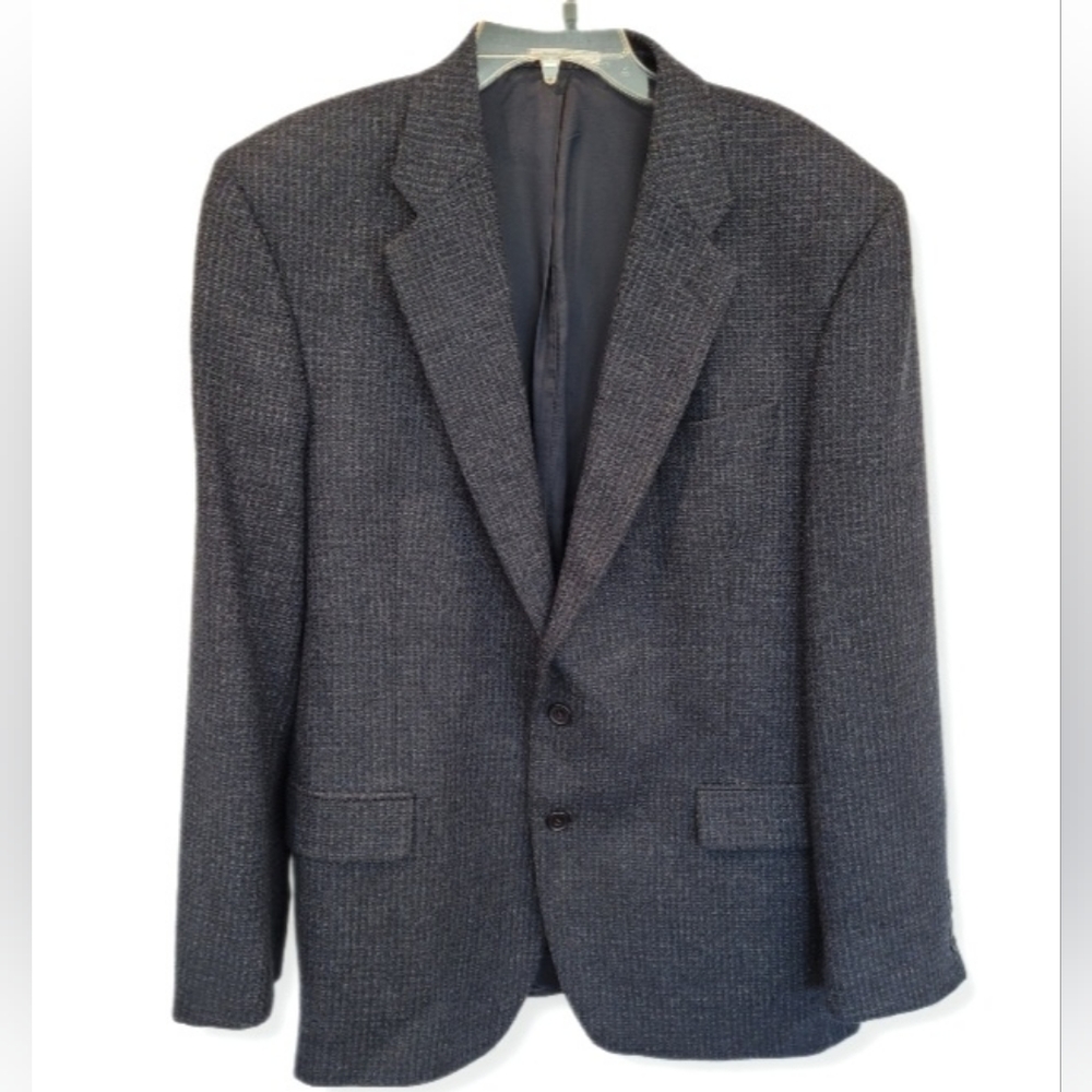 Today's Man Sports Jacket Navy Tweed Wool & Alpaca Vintage Size 44R Made…